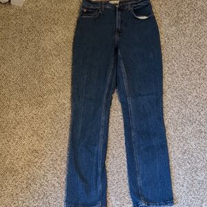 Abercrombie & Fitch Dark Blue Straight Leg Jeans Curve Love Size 4 27
